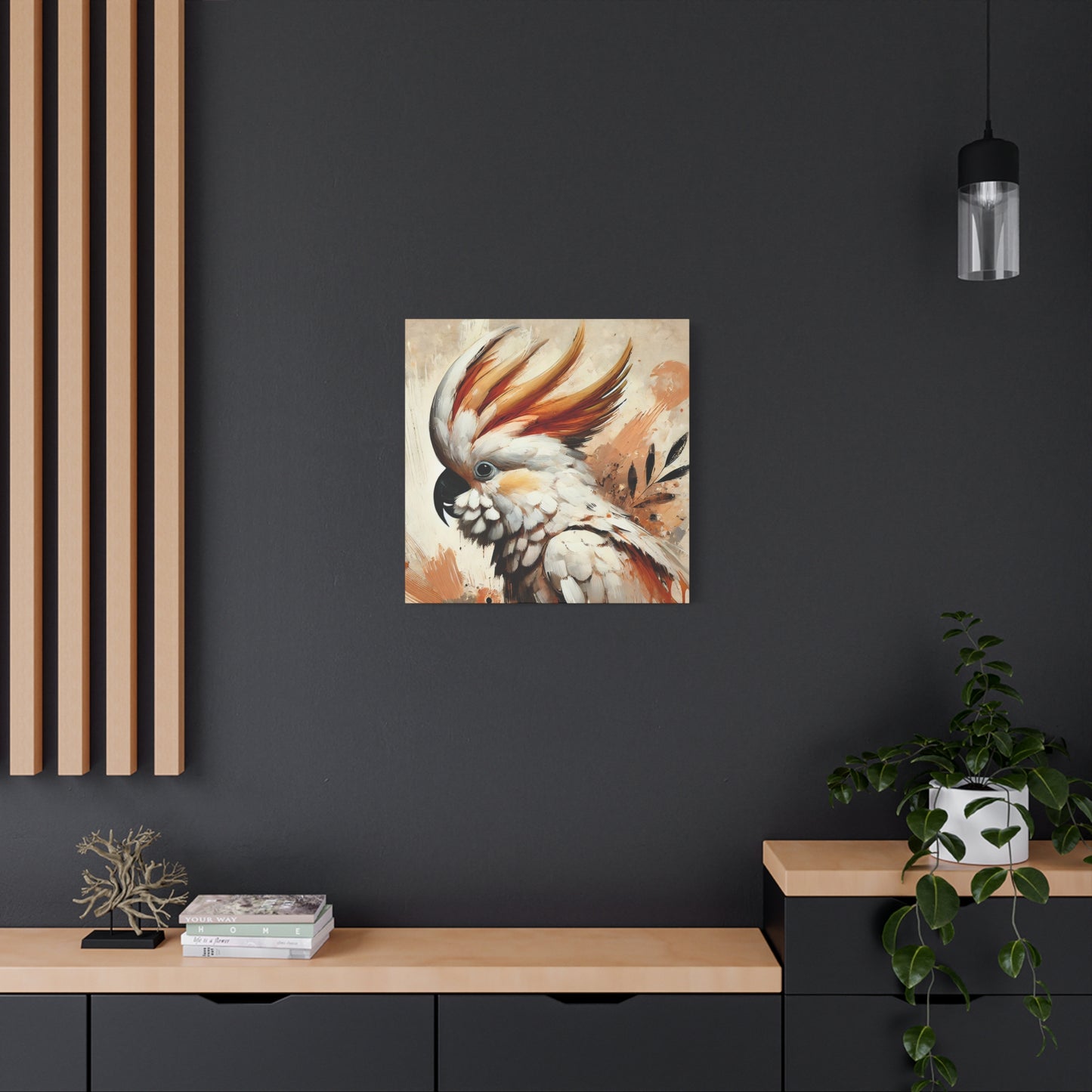 Cockatoo Oil Canvas Painting Print – A Stunning Addition for Bird Lovers and Home Decor