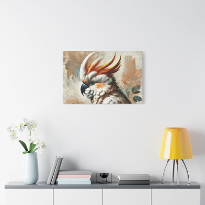 Cockatoo Oil Canvas Painting Print – A Colorful Addition for Bird Lovers and Art Enthusiasts