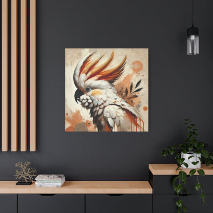 Cockatoo Oil Canvas Painting Print – A Stunning Addition for Bird Lovers and Home Decor