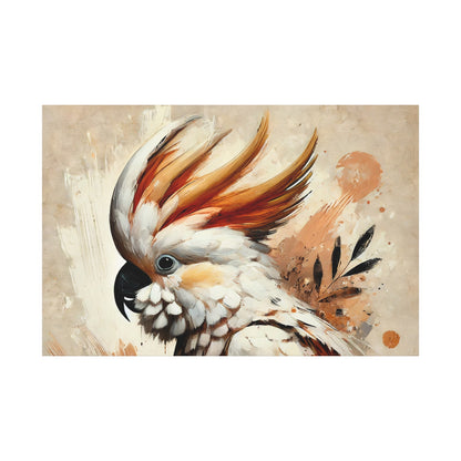 Cockatoo Oil Canvas Painting Print – A Stunning Addition for Bird Lovers and Home Decor