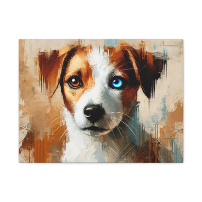 Jack Russell Terrier Mix Oil Canvas Painting Print – Ideal for Dog Lovers and Art Collector