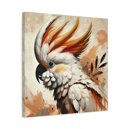 Cockatoo Oil Canvas Painting Print – A Stunning Addition for Bird Lovers and Home Decor