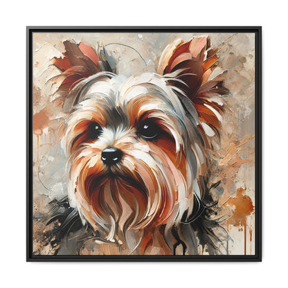 Yorkshire Terrier Oil Canvas Painting Print With Frame