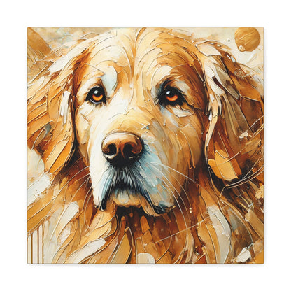 Golden Retriever Oil Canvas Painting Print – A Heartwarming Addition for Dog Lovers and Home Decor