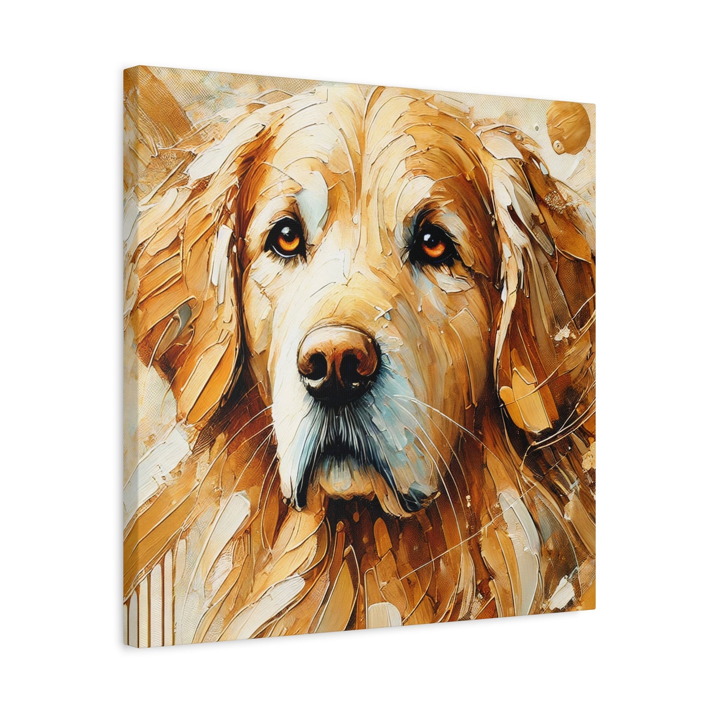 Golden Retriever Oil Canvas Painting Print – A Heartwarming Addition for Dog Lovers and Home Decor