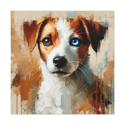 Jack Russell Terrier Mix Oil Canvas Painting Print – Ideal for Dog Lovers and Art Collector