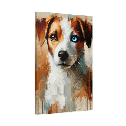 Jack Russell Terrier Mix Oil Canvas Painting Print – Ideal for Dog Lovers and Art Collector