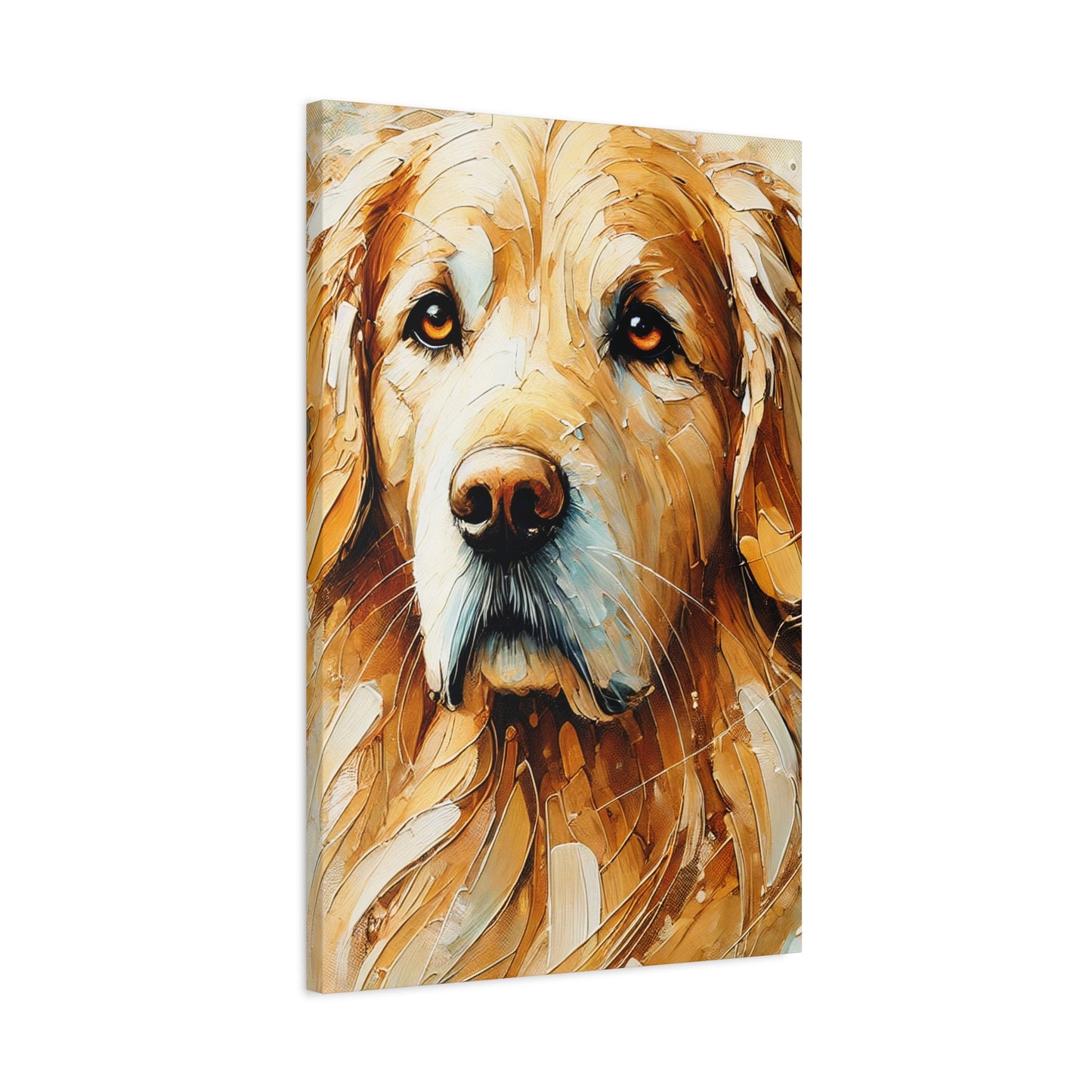 Golden Retriever Oil Canvas Painting Print – A Heartwarming Addition for Dog Lovers and Home Decor