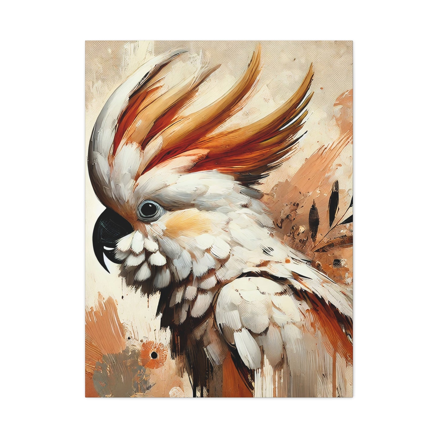 Cockatoo Oil Canvas Painting Print – A Stunning Addition for Bird Lovers and Home Decor