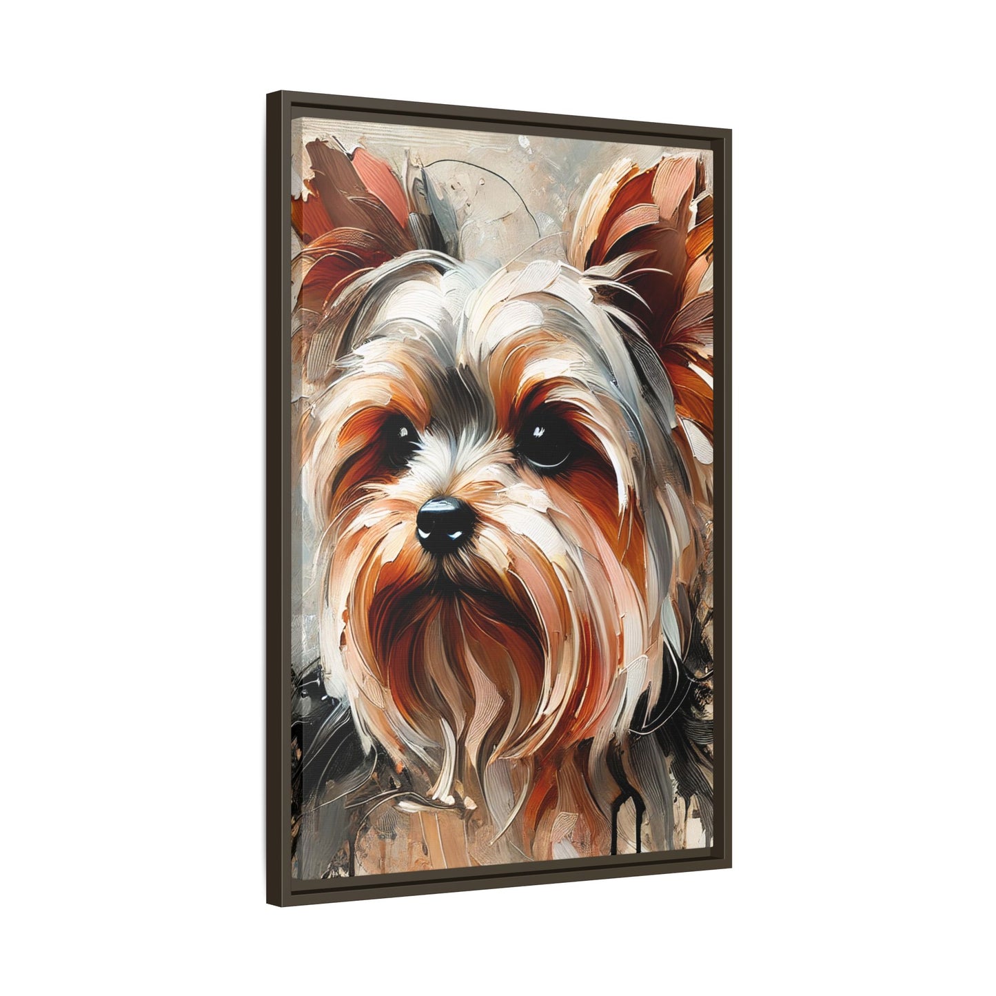 Yorkshire Terrier Oil Canvas Painting Print With Frame