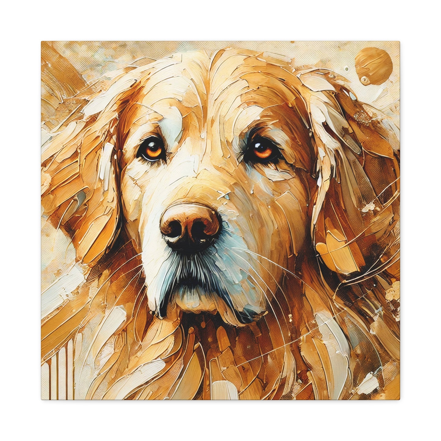 Golden Retriever Oil Canvas Painting Print – A Heartwarming Addition for Dog Lovers and Home Decor