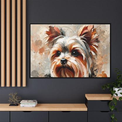 Yorkshire Terrier Oil Canvas Painting Print With Frame