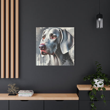 Weimaraner Dog Oil Canvas Painting Print – Perfect for Dog Lovers and Art Enthusiasts