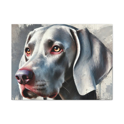 Weimaraner Dog Oil Canvas Painting Print – Perfect for Dog Lovers and Art Enthusiasts