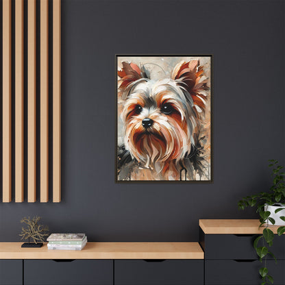 Yorkshire Terrier Oil Canvas Painting Print With Frame