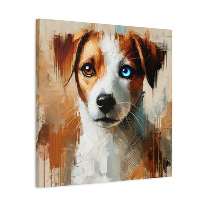 Jack Russell Terrier Mix Oil Canvas Painting Print – Ideal for Dog Lovers and Art Collector