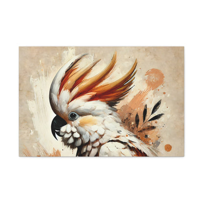 Cockatoo Oil Canvas Painting Print – A Stunning Addition for Bird Lovers and Home Decor