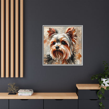 Yorkshire Terrier Oil Canvas Painting Print With Frame