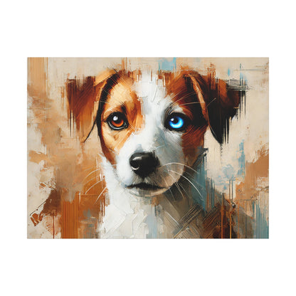 Jack Russell Terrier Mix Oil Canvas Painting Print – Ideal for Dog Lovers and Art Collector