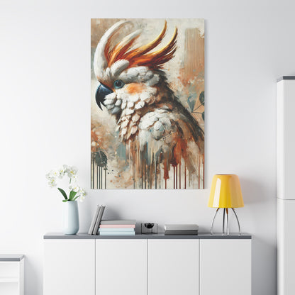 Cockatoo Oil Canvas Painting Print – A Colorful Addition for Bird Lovers and Art Enthusiasts