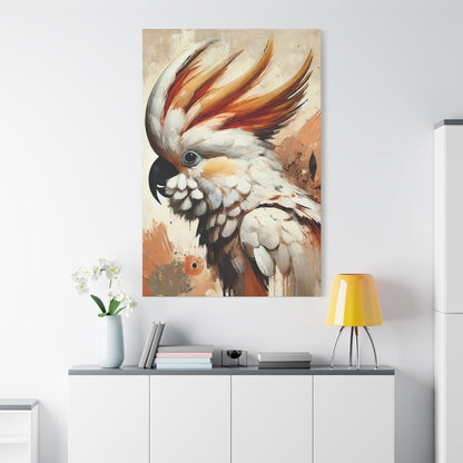 Cockatoo Oil Canvas Painting Print – A Stunning Addition for Bird Lovers and Home Decor