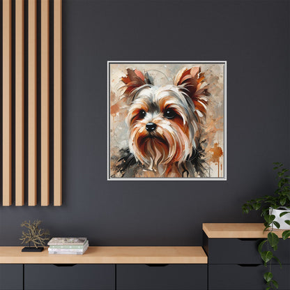 Yorkshire Terrier Oil Canvas Painting Print With Frame