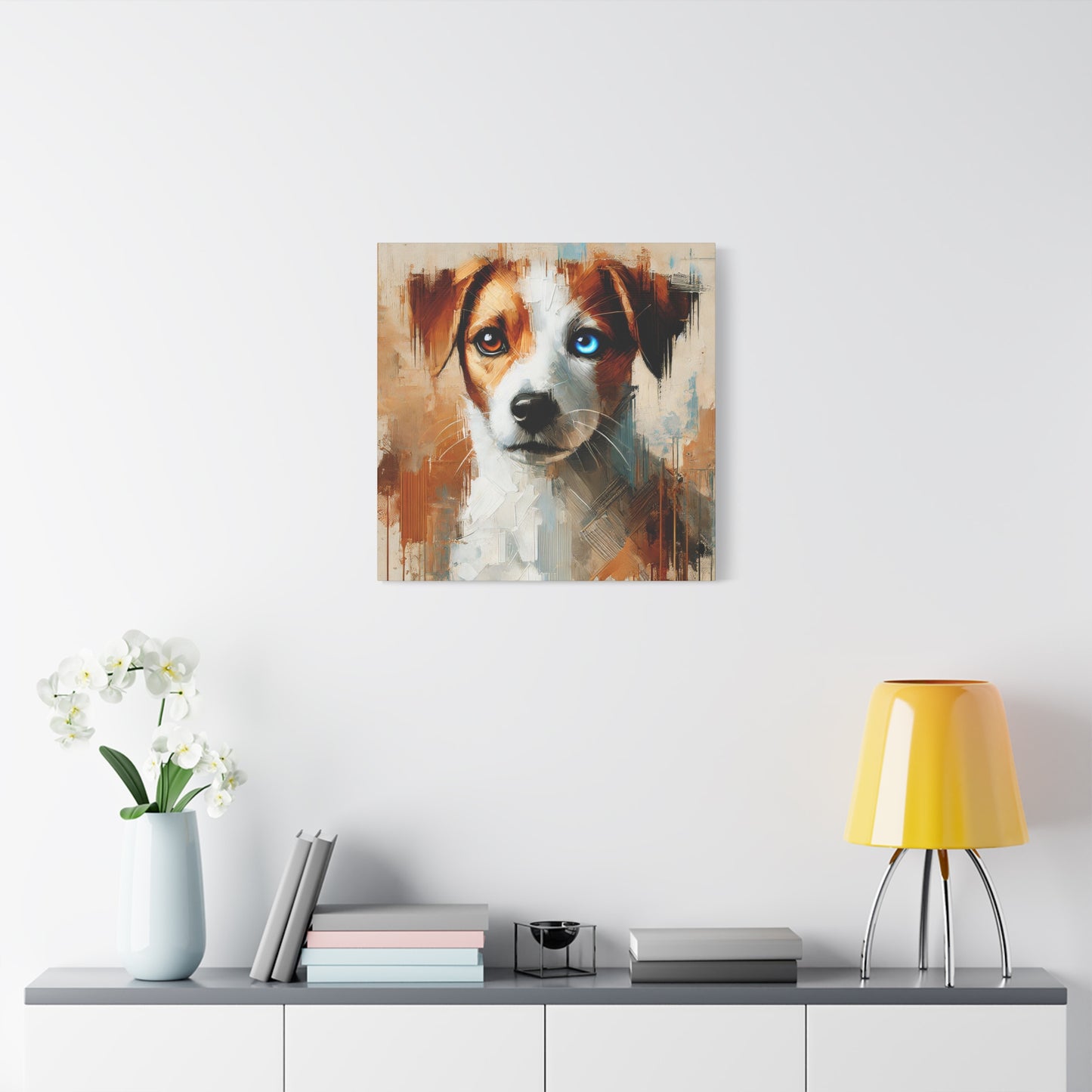 Jack Russell Terrier Mix Oil Canvas Painting Print – Ideal for Dog Lovers and Art Collector