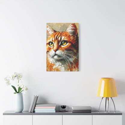 Orange Tabby Cat Oil Canvas Painting Print – A Delightful Addition for Cat Lovers and Home Decor