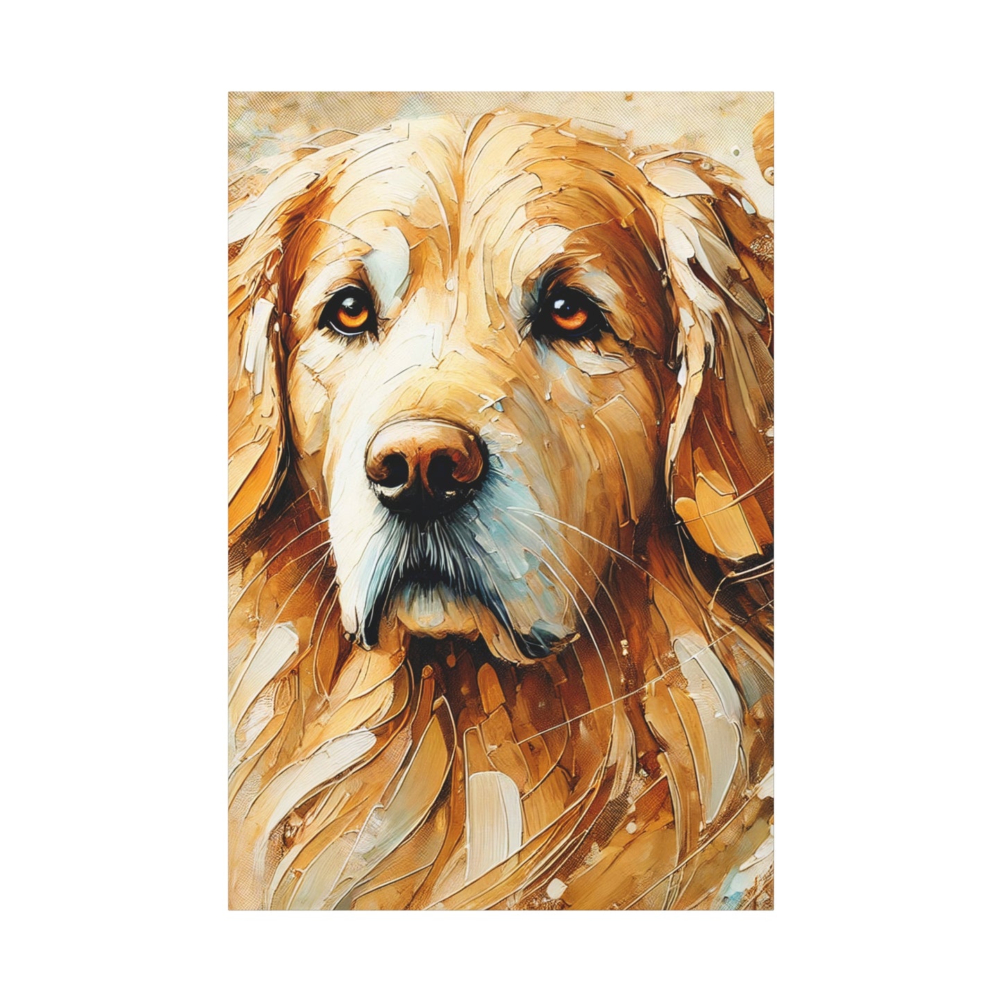 Golden Retriever Oil Canvas Painting Print – A Heartwarming Addition for Dog Lovers and Home Decor