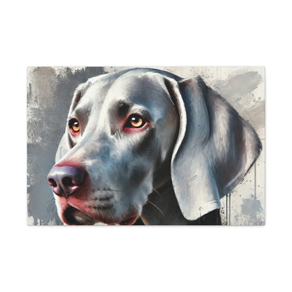 Weimaraner Dog Oil Canvas Painting Print – Perfect for Dog Lovers and Art Enthusiasts