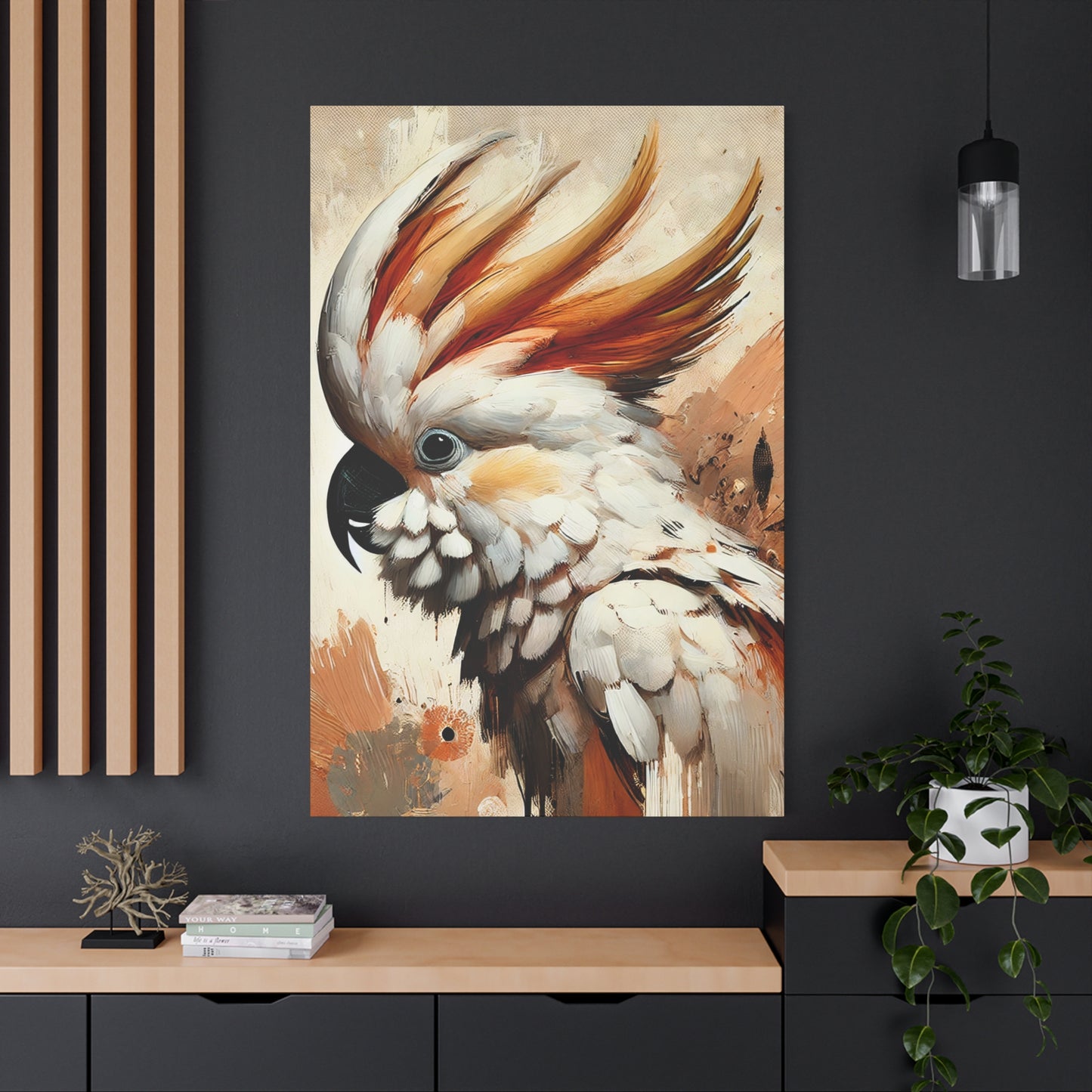 Cockatoo Oil Canvas Painting Print