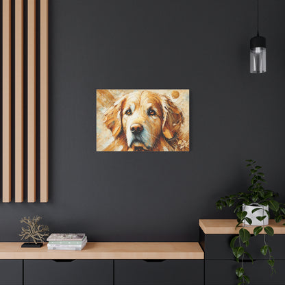 Golden Retriever Oil Canvas Painting Print – A Heartwarming Addition for Dog Lovers and Home Decor