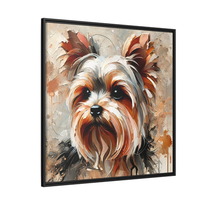 Yorkshire Terrier Oil Canvas Painting Print With Frame