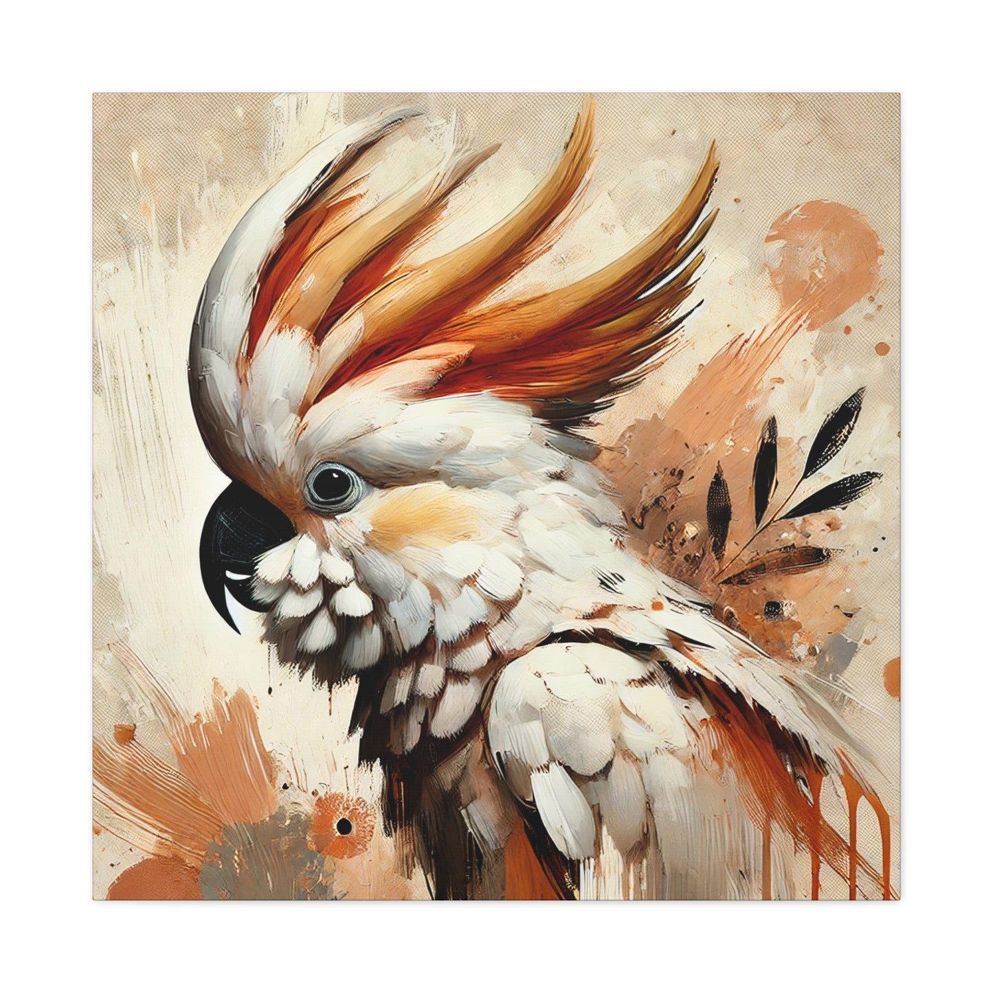 Cockatoo Oil Canvas Painting Print – A Stunning Addition for Bird Lovers and Home Decor