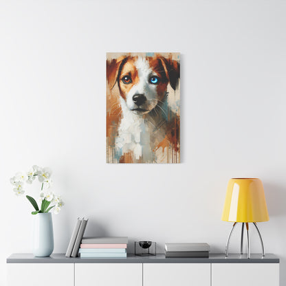 Jack Russell Terrier Mix Oil Canvas Painting Print – Ideal for Dog Lovers and Art Collector