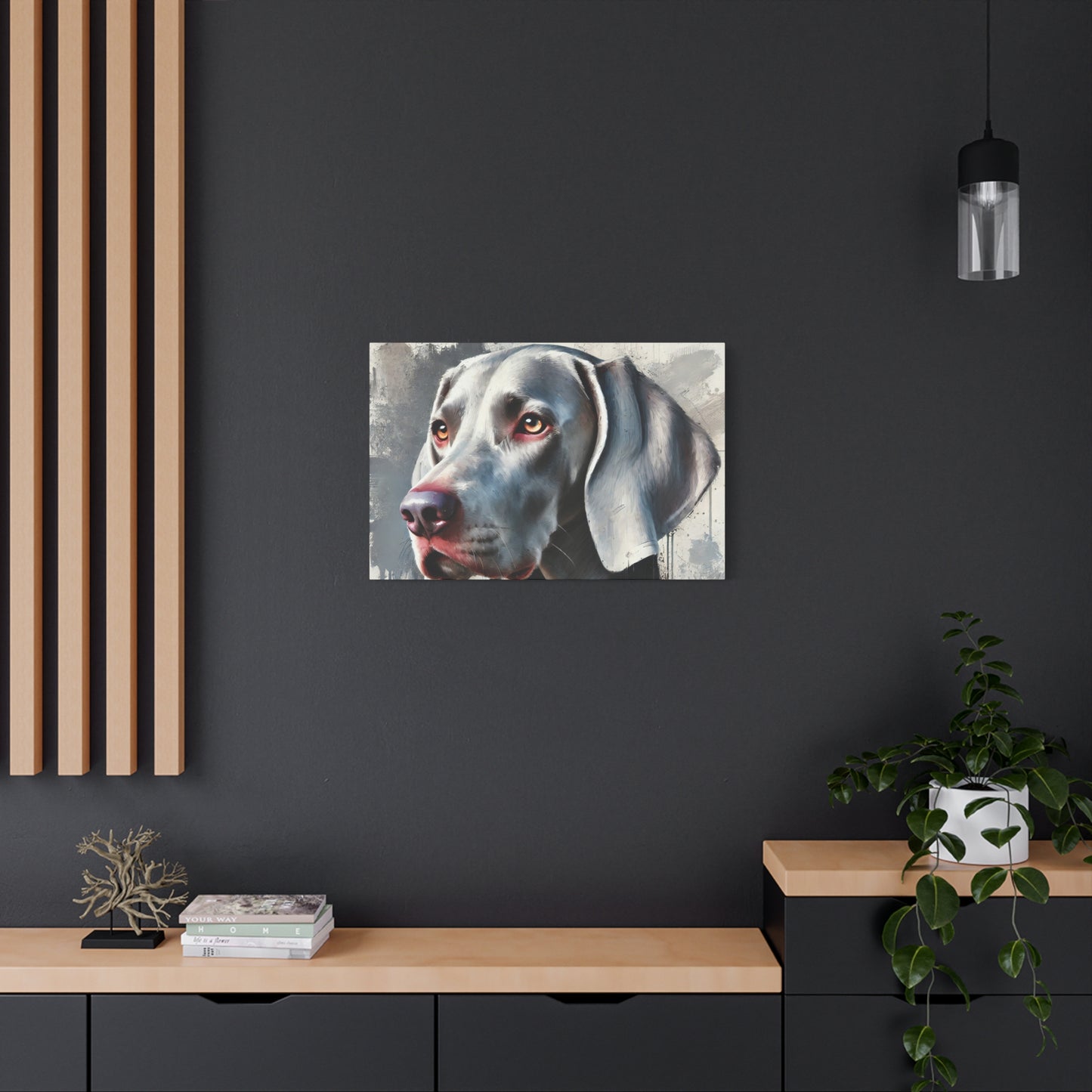 Weimaraner Dog Oil Canvas Painting Print – Perfect for Dog Lovers and Art Enthusiasts