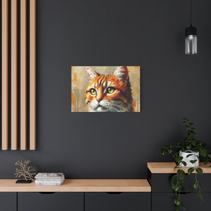 Orange Tabby Cat Oil Canvas Painting Print – A Delightful Addition for Cat Lovers and Home Decor