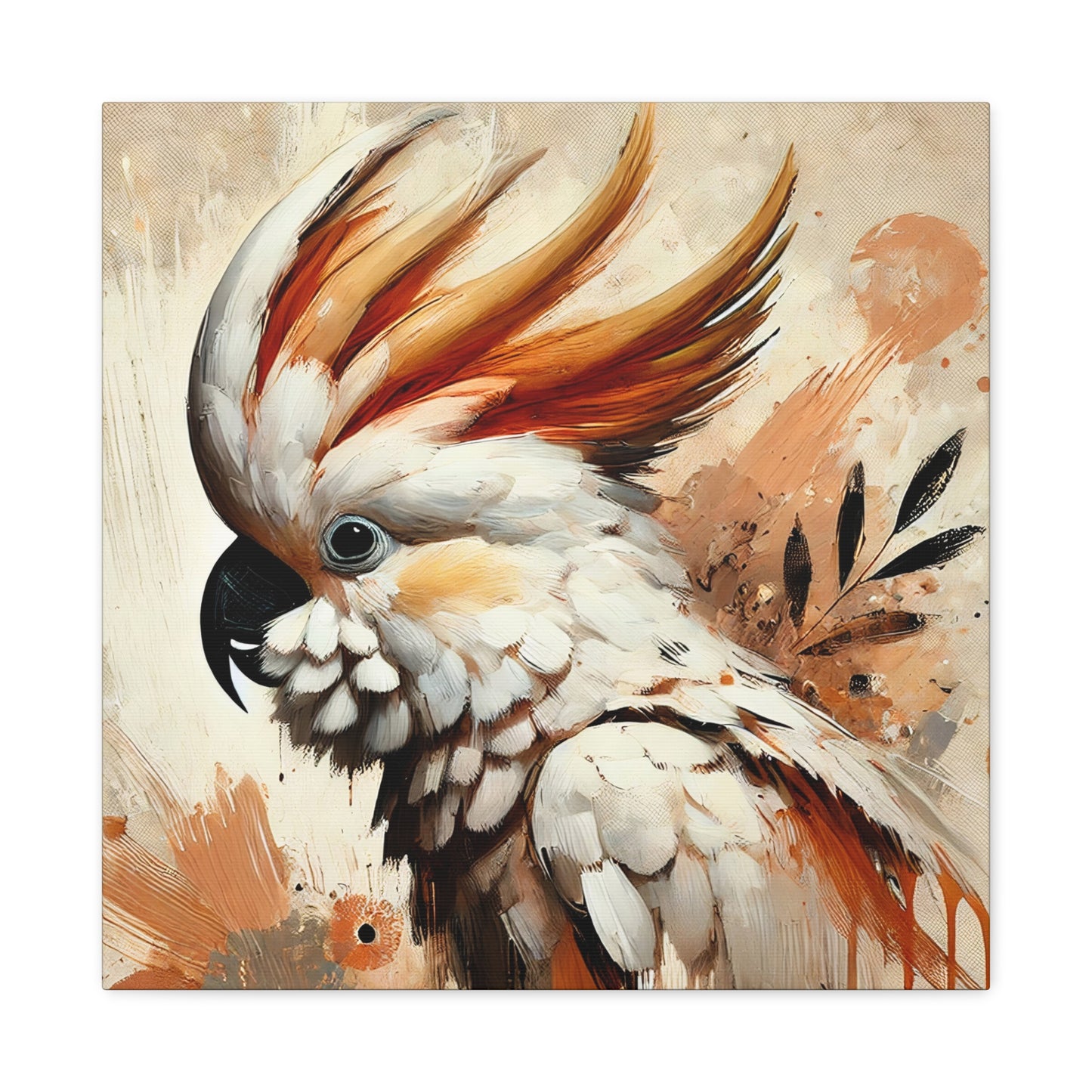 Cockatoo Oil Canvas Painting Print – A Stunning Addition for Bird Lovers and Home Decor