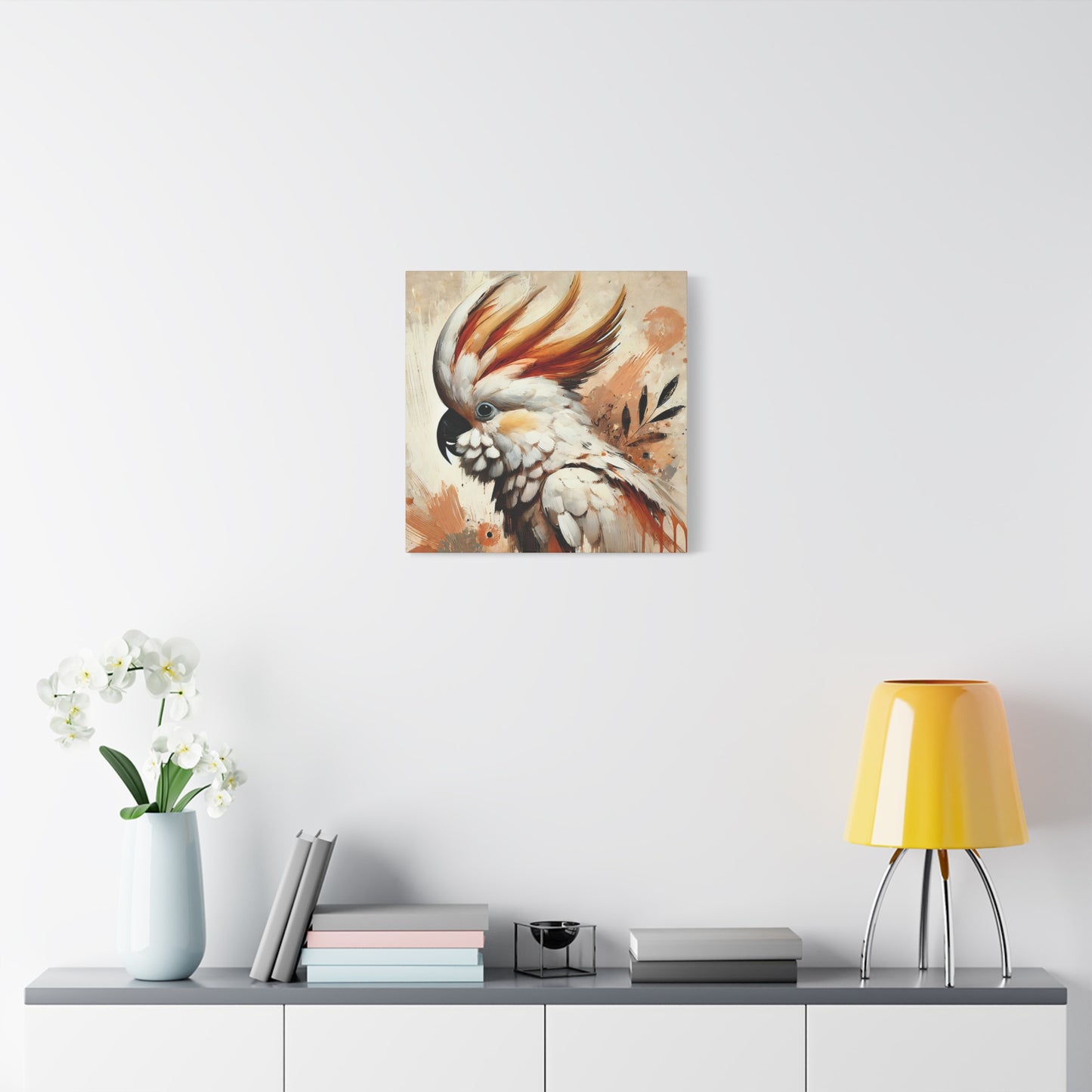 Cockatoo Oil Canvas Painting Print – A Stunning Addition for Bird Lovers and Home Decor