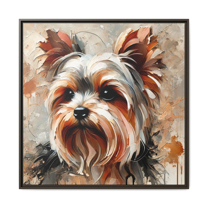 Yorkshire Terrier Oil Canvas Painting Print With Frame