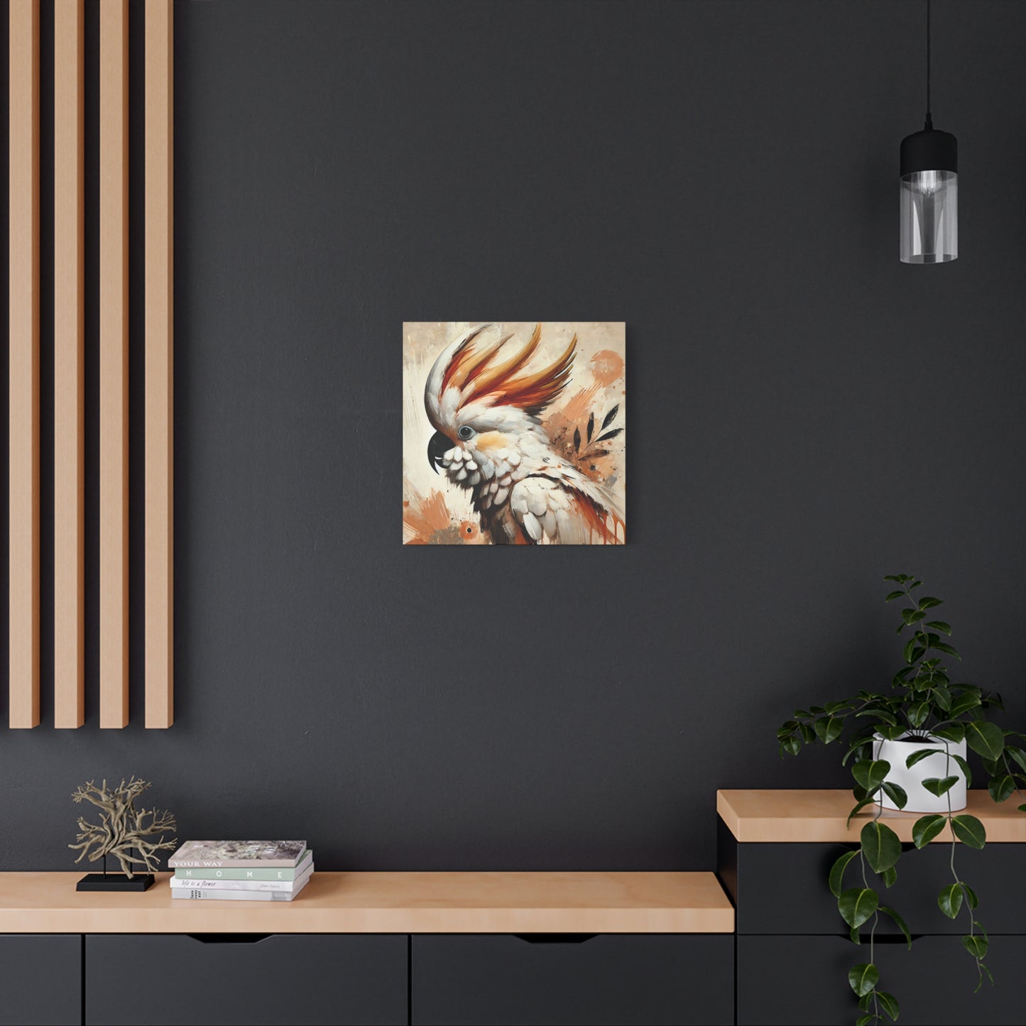 Cockatoo Oil Canvas Painting Print – A Stunning Addition for Bird Lovers and Home Decor