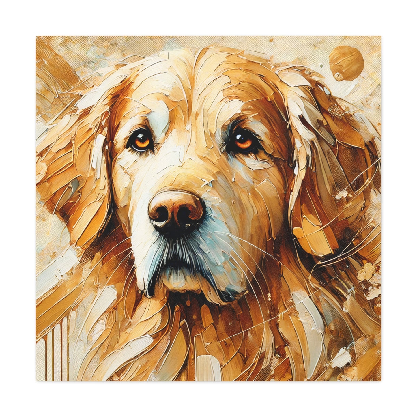 Golden Retriever Oil Canvas Painting Print – A Heartwarming Addition for Dog Lovers and Home Decor