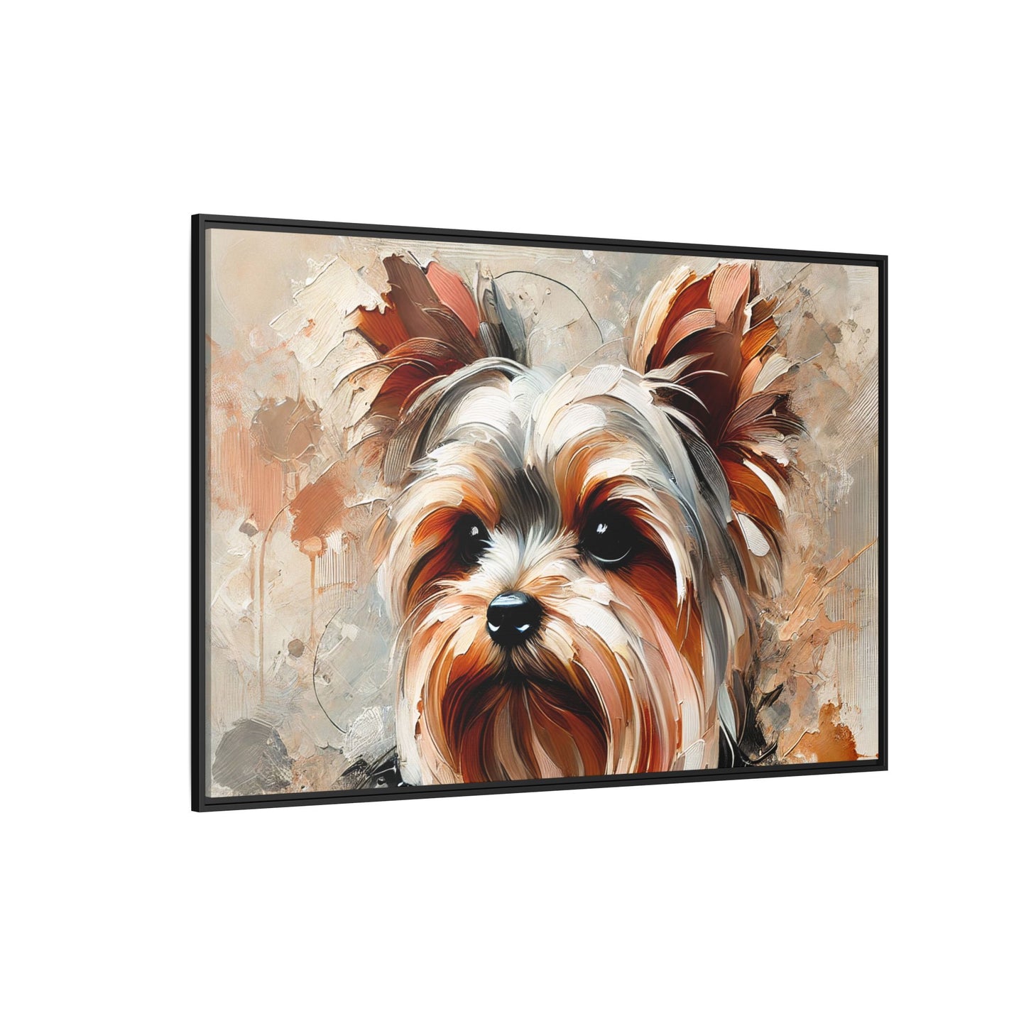 Yorkshire Terrier Oil Canvas Painting Print With Frame