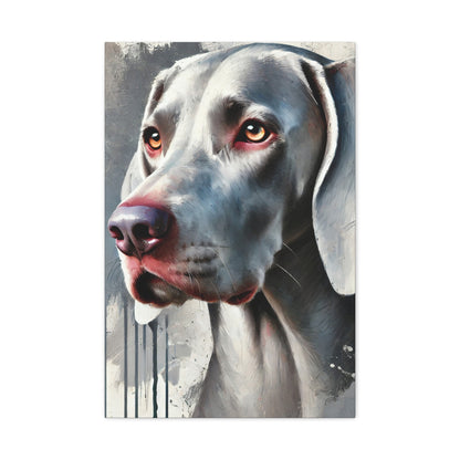 Weimaraner Dog Oil Canvas Painting Print – Perfect for Dog Lovers and Art Enthusiasts