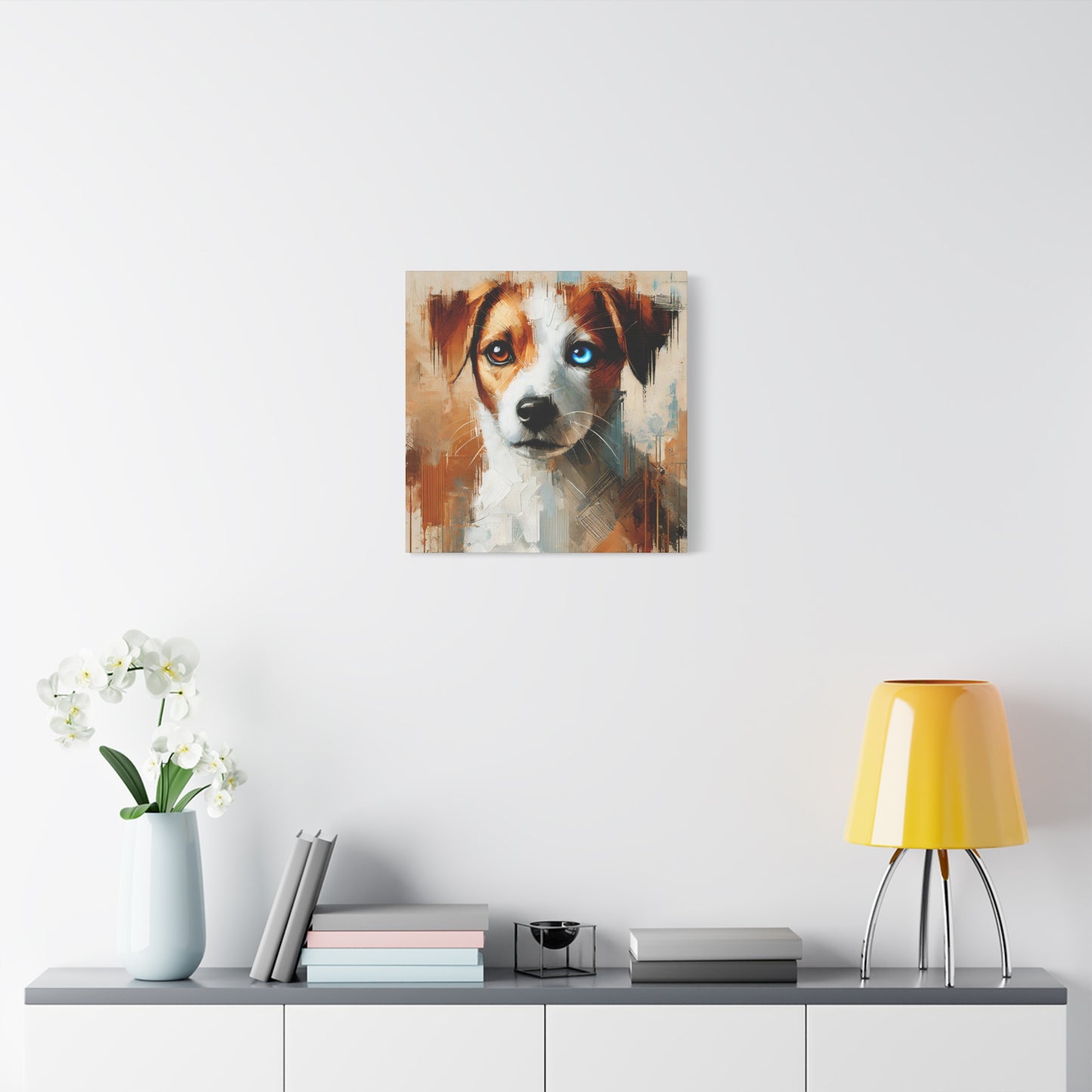 Jack Russell Terrier Mix Oil Canvas Painting Print – Ideal for Dog Lovers and Art Collector