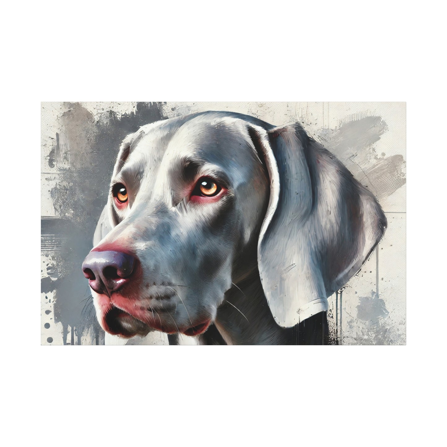 Weimaraner Dog Oil Canvas Painting Print – Perfect for Dog Lovers and Art Enthusiasts