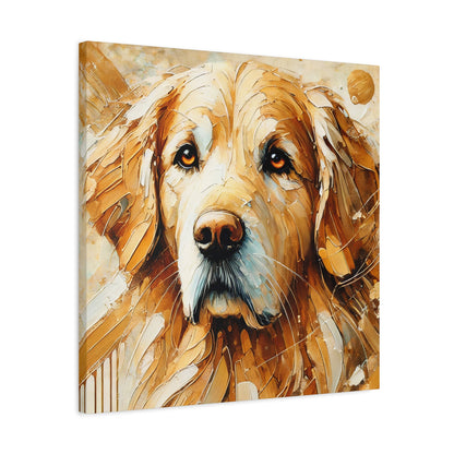 Golden Retriever Oil Canvas Painting Print – A Heartwarming Addition for Dog Lovers and Home Decor