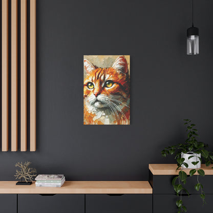 Orange Tabby Cat Oil Canvas Painting Print – A Delightful Addition for Cat Lovers and Home Decor