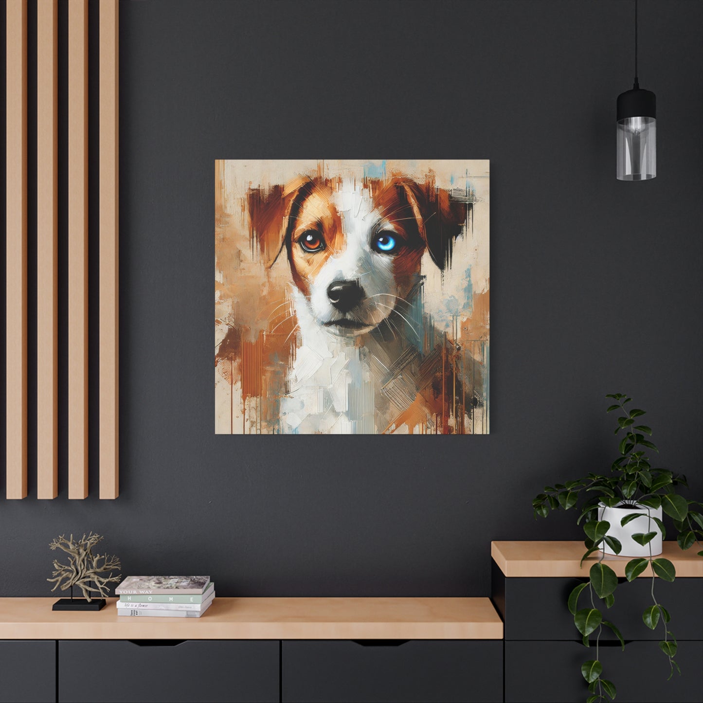 Jack Russell Terrier Mix Oil Canvas Painting Print – Ideal for Dog Lovers and Art Collector