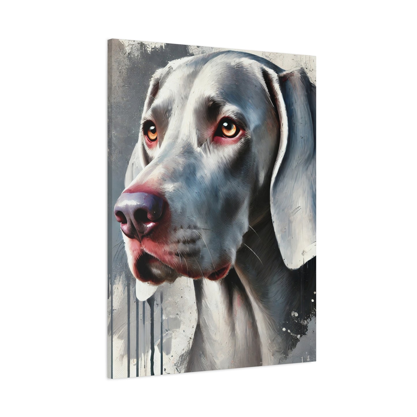 Weimaraner Dog Oil Canvas Painting Print – Perfect for Dog Lovers and Art Enthusiasts